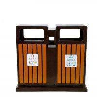 河南天祥戶外垃圾桶鋼木垃圾箱分類果皮箱量大 （小區/公園）